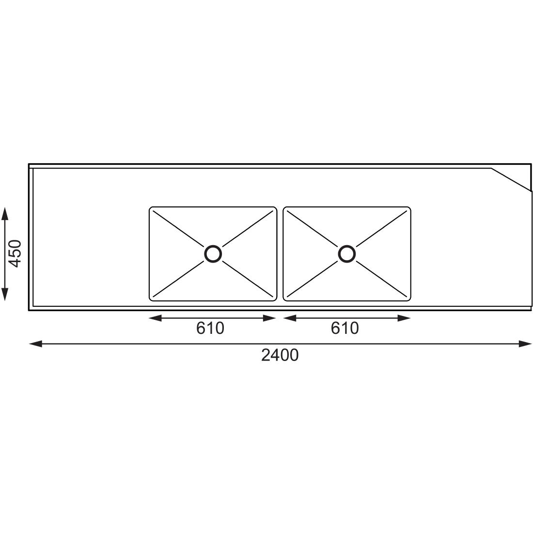 Vogue CM521 Dishwasher Outlet Table R 1200mm Food Equipment Warehouse